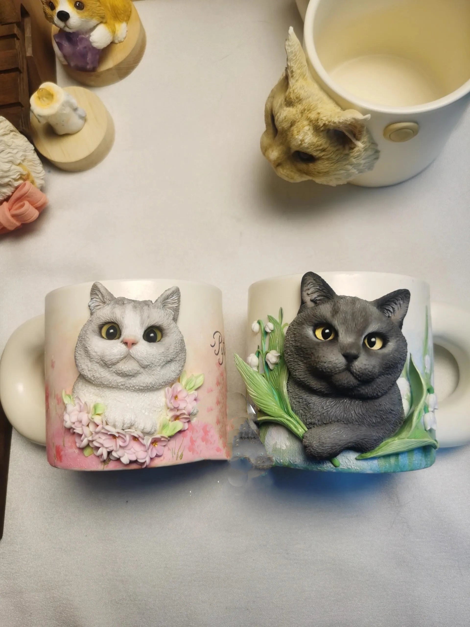 3D Oil Painting Custom Pet Portraits on Mugs
