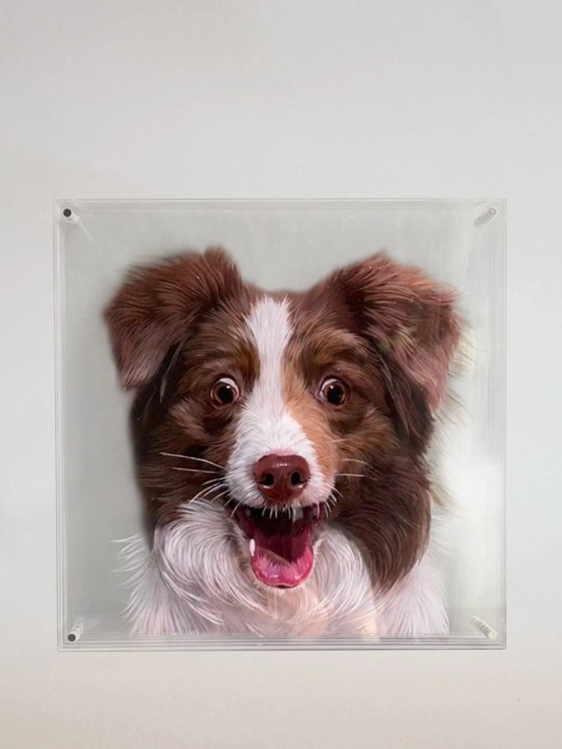 Custom 3D Oil Painted Pet Portrait on Glass Oil Painting Glass Art Painting