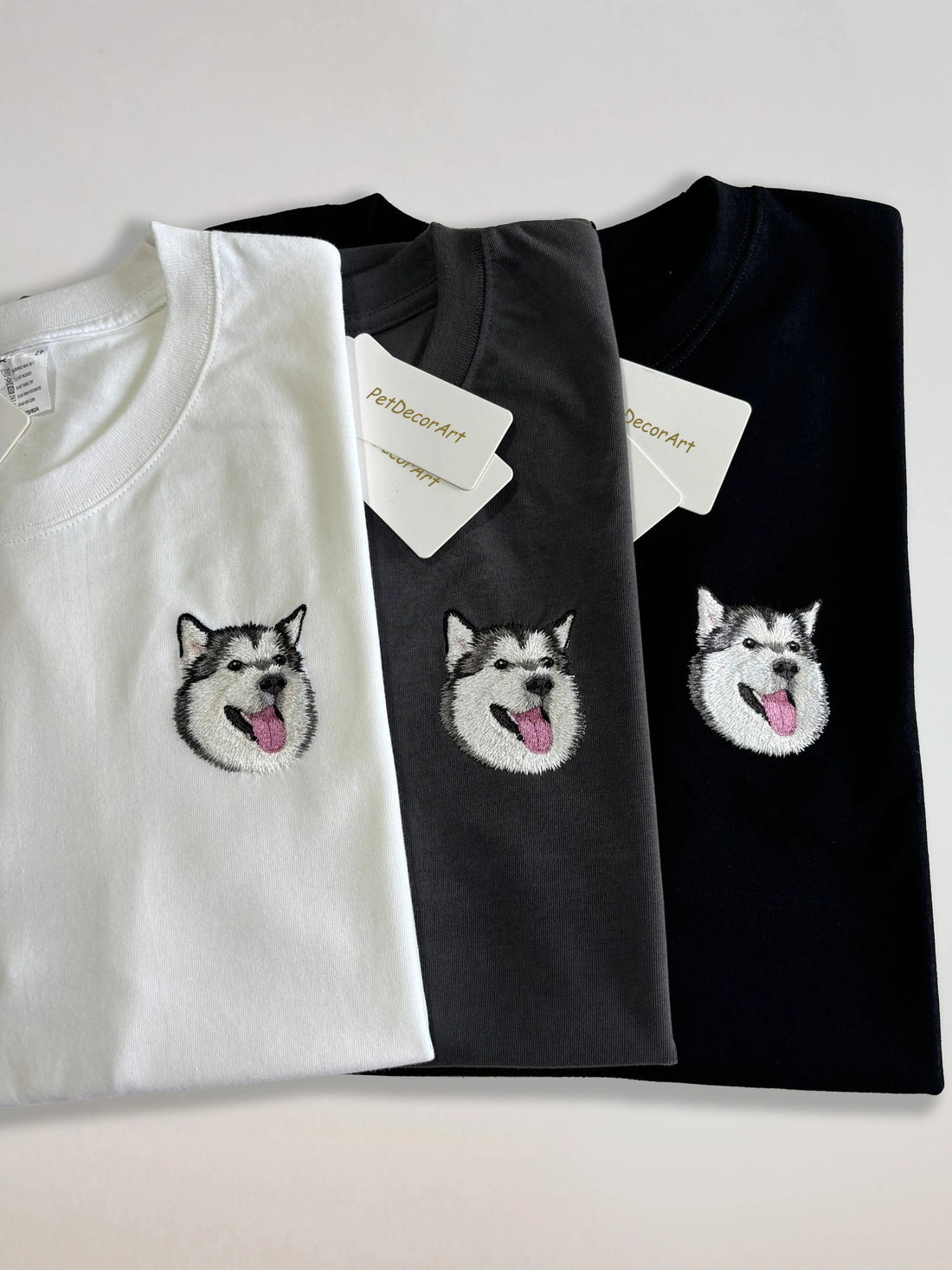 Custom Hand Embroidered Pet Portrait T-Shirt | PetDecorArt