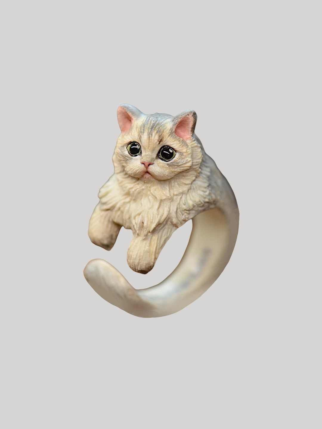 Custom Handcrafted 3D Pet Portrait Clay Ring with Your Pet Photo