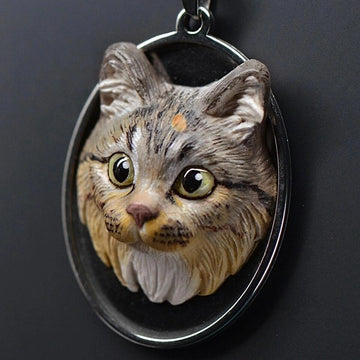 Custom Pet Portrait Clay Necklace