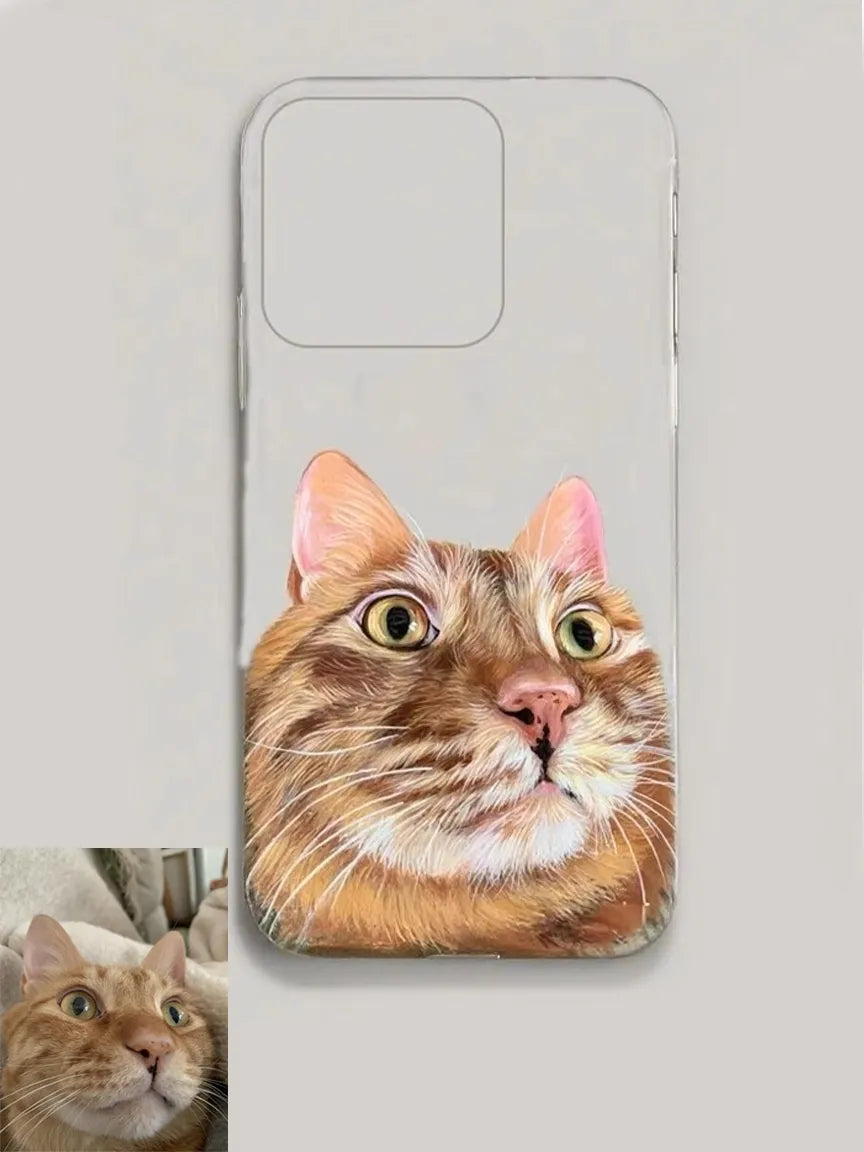 Custom Pet Portrait Oil Painting Phone Case from Photo