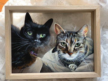 Customized Cat Memorial Gift: Hand-painted Pet Portraits for Timeless Memories