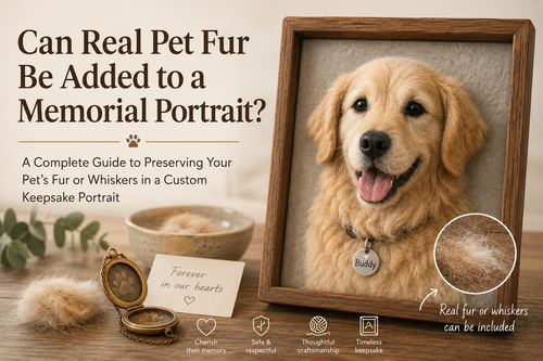 Can Real Pet Fur Be Added to a Memorial Portrait