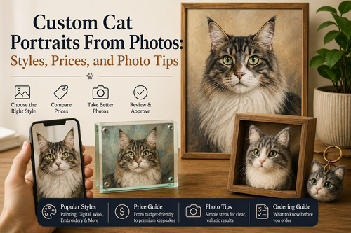 Custom Cat Portraits From Photos
