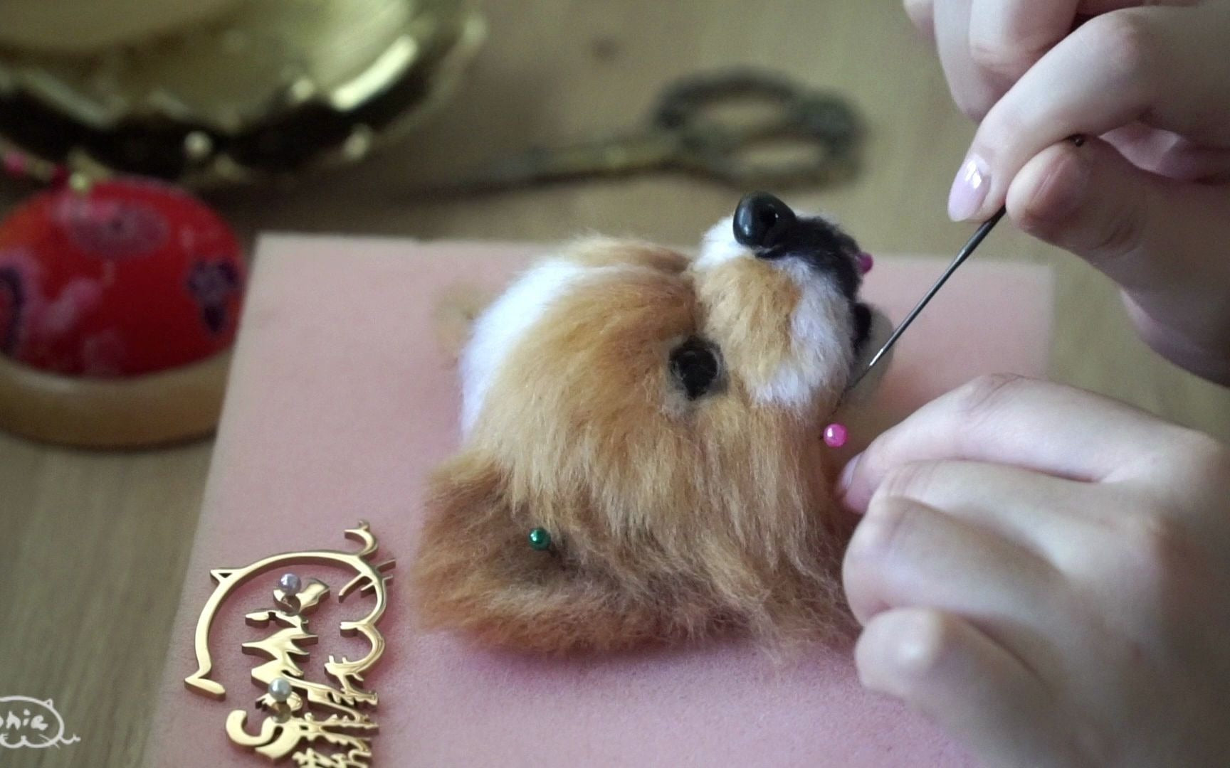 Wool Felt Dog Keychain