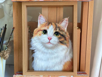 Custom Pet Portrait Oil Painting on Glass