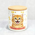 Bamboo Lid Urn – Customized Ceramic Pet Urn with Hand-Painted Pet Portrait (Up to 32kg)