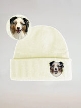 Custom 2D Wool Needle Felt Embroidered Pet Portraits Beanie
