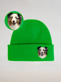 Custom 2D Wool Needle Felt Embroidered Pet Portraits Beanie