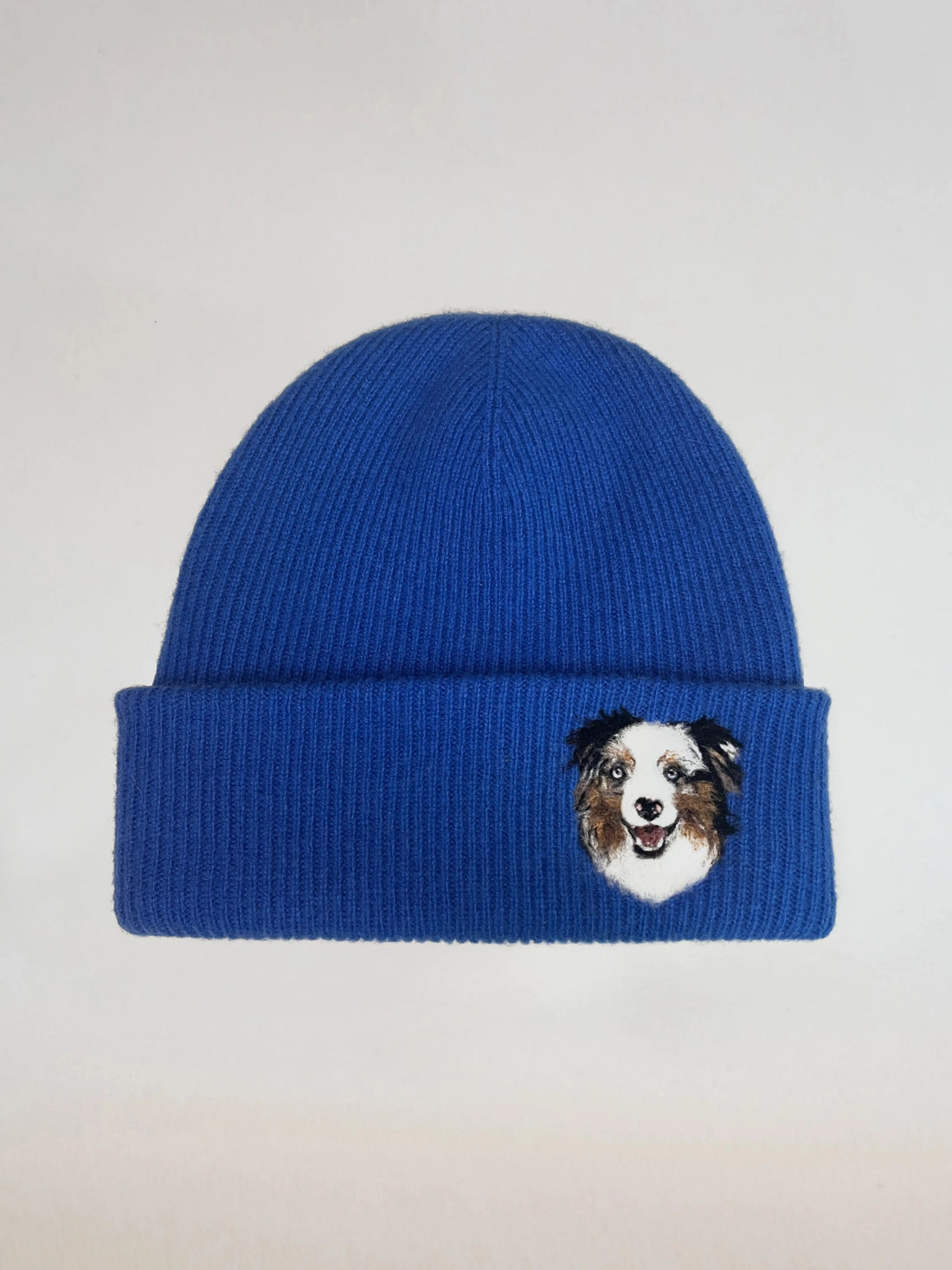 Custom 2D Wool Needle Felt Embroidered Pet Portraits Beanie | PetDecorArt