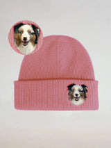 Custom 2D Wool Needle Felt Embroidered Pet Portraits Beanie