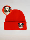 Custom 2D Wool Needle Felt Embroidered Pet Portraits Beanie