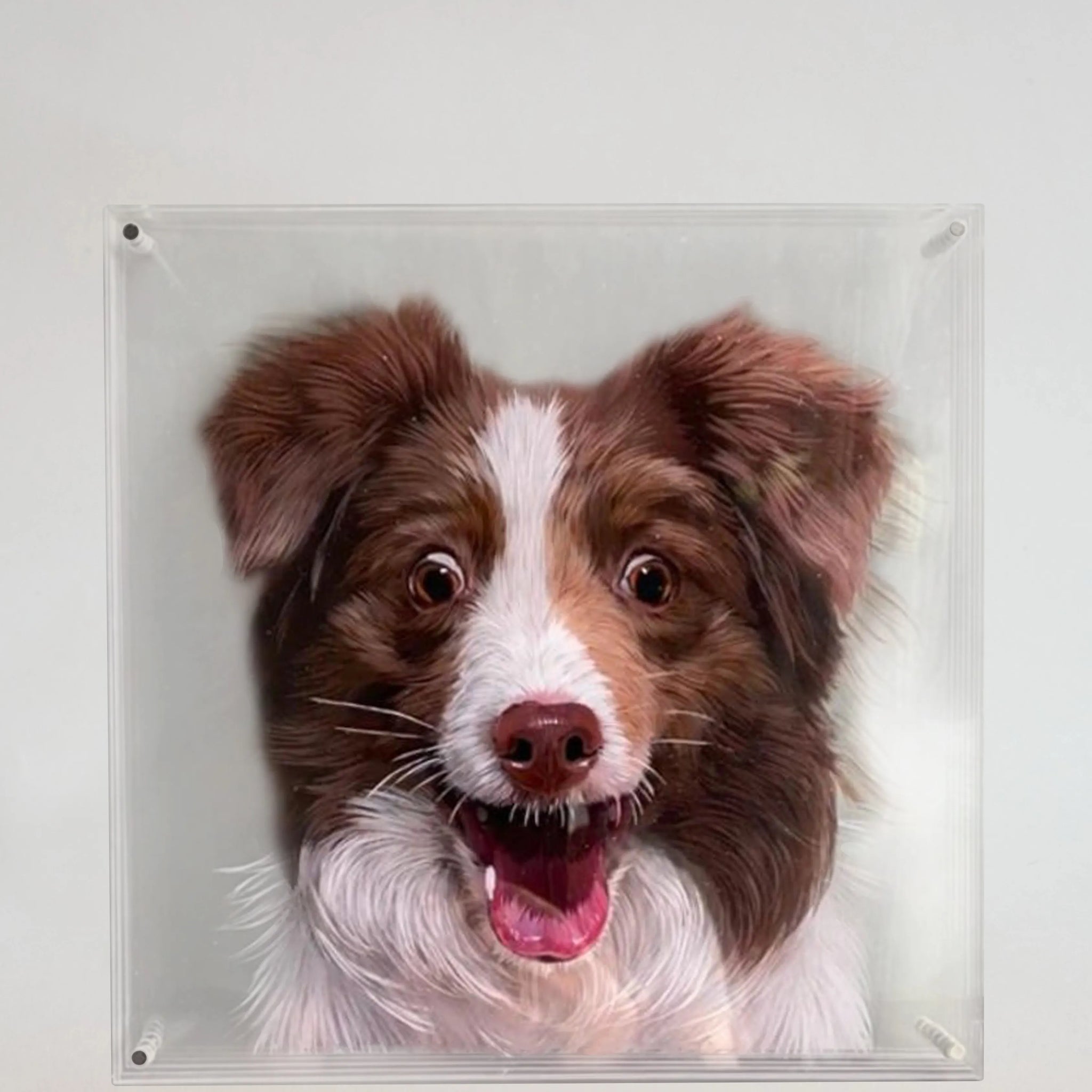 Custom 3D Oil Painted Pet Portrait on Glass Oil Painting Glass Art Painting
