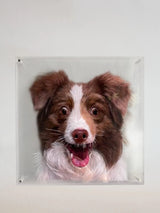 Custom 3D Oil Painted Pet Portrait on Glass Oil Painting Glass Art Painting