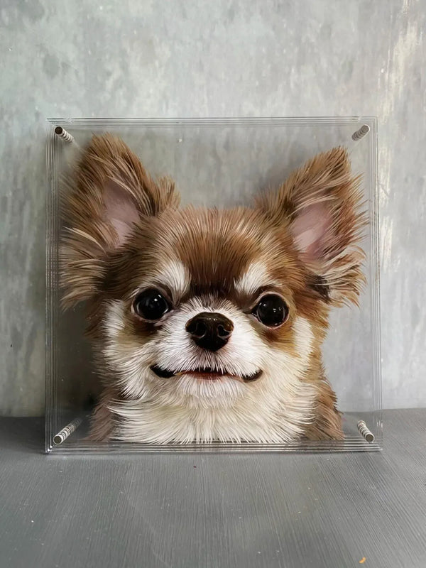 Custom pet oil painting on glass — click to view on PetDecorArt