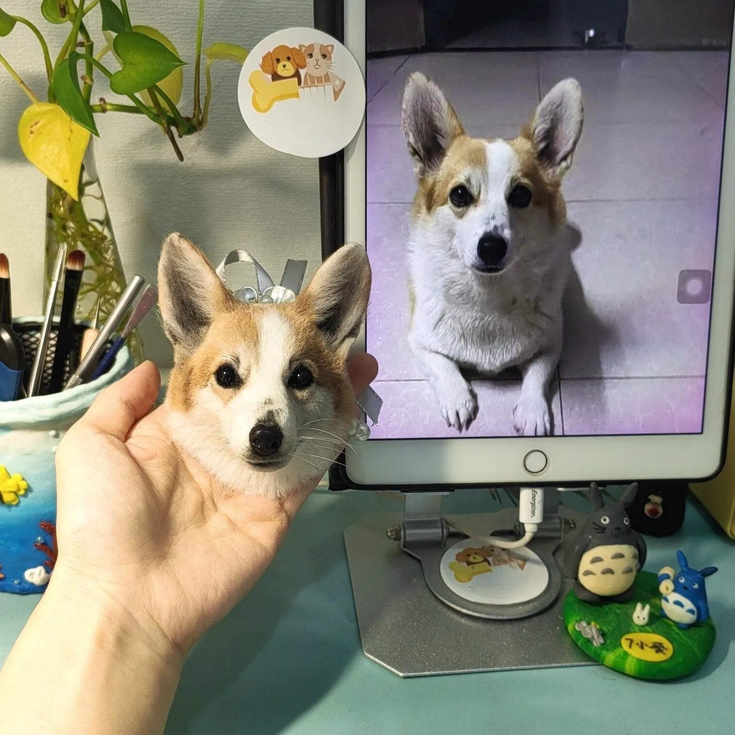 Custom 3D Wool Felted Pet Portrait Brooch