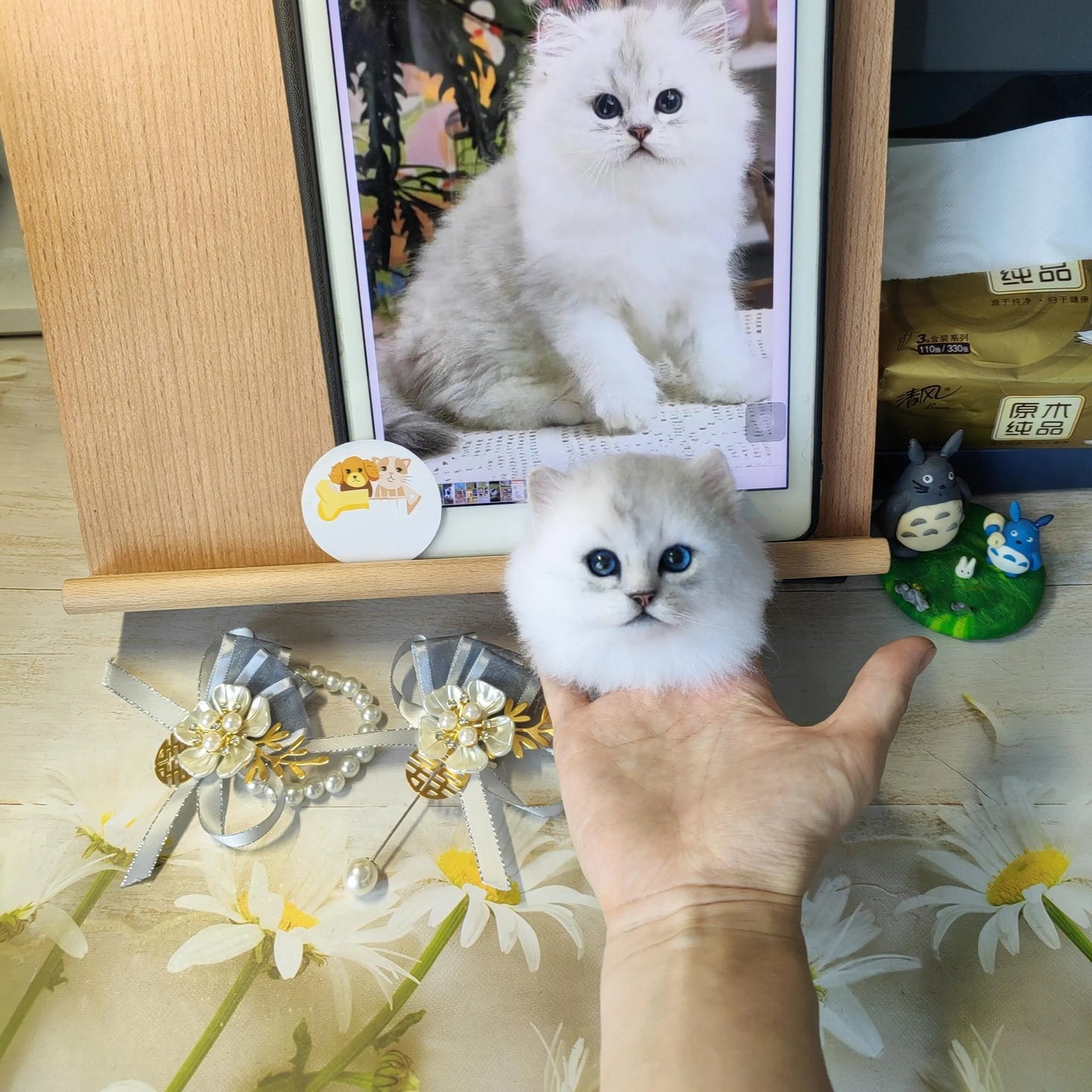 Custom 3D Wool Felted Pet Portrait Brooch