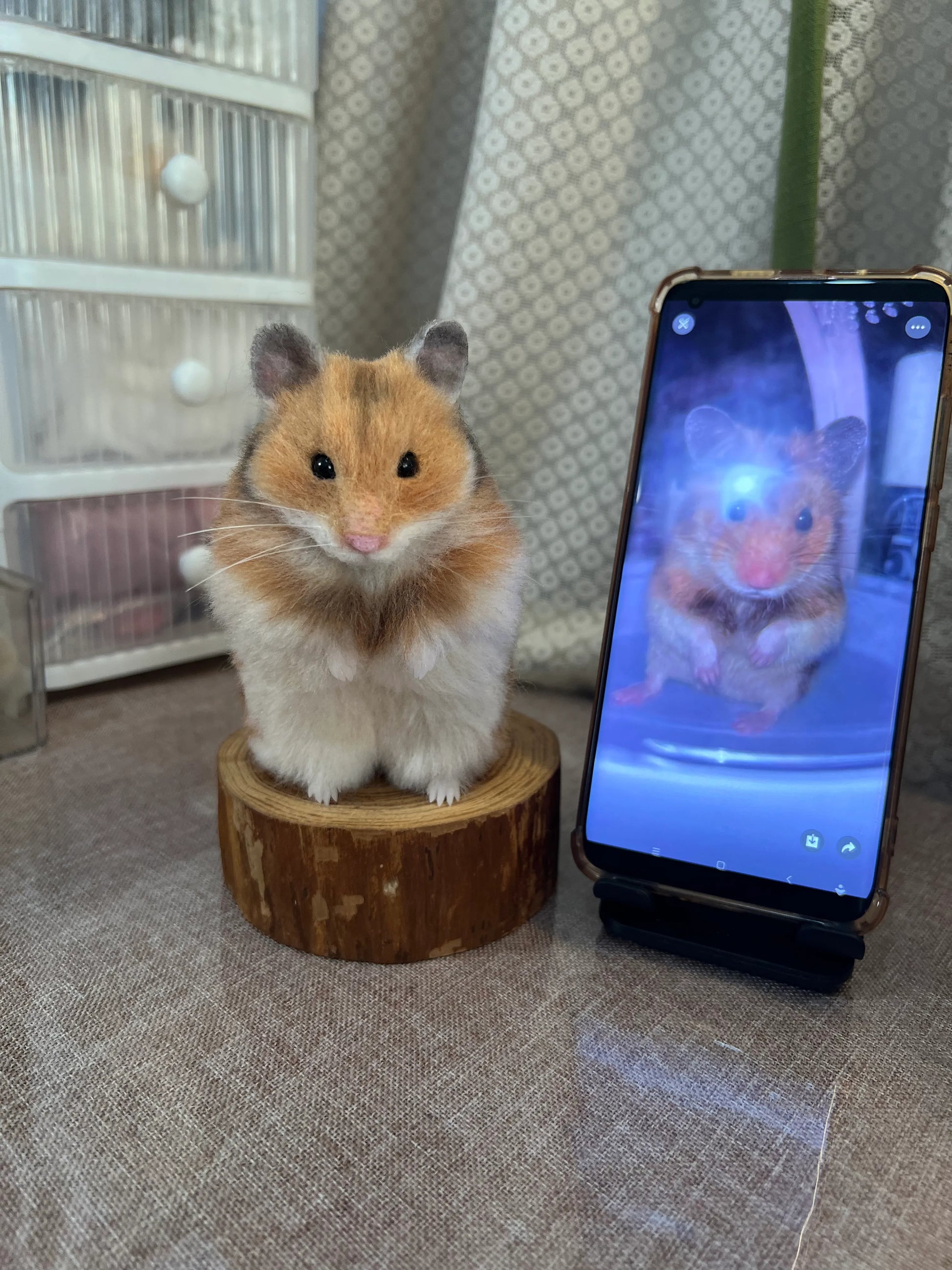 Custom 3D Wool Needle Felted Hamster Ferrets | PetDecorArt