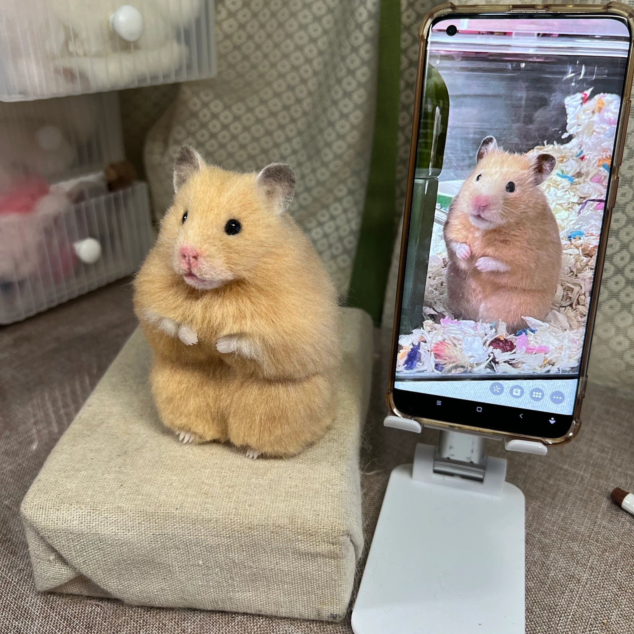 Custom 3D Wool Needle Felted Hamster Ferrets | PetDecorArt