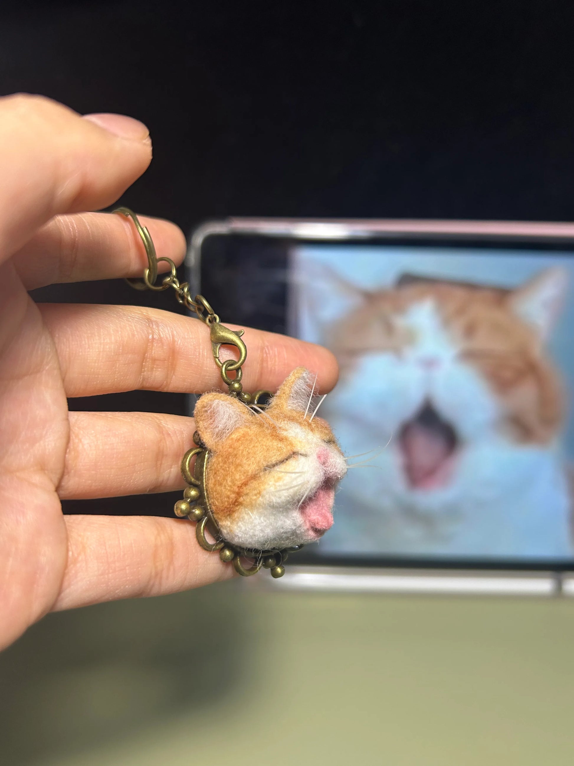 Custom 3D Wool Needle Felted Mini Pendant Keychain Bag Charms