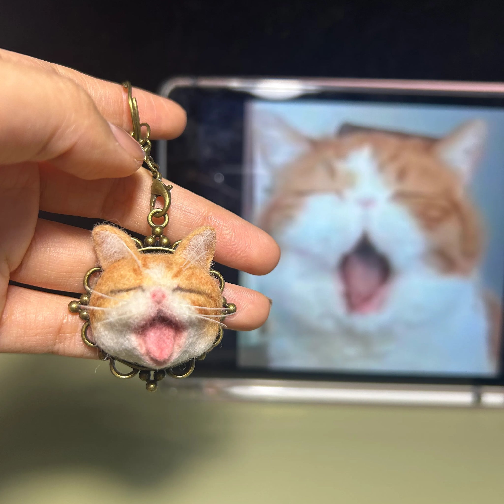 Custom 3D Wool Needle Felted Mini Pendant Keychain Bag Charms
