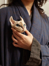 Custom 3D Wool Needle Felted Pet Portrait Brooch