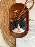 Custom 3D Wool Needle Felted Pet Portrait Keychain Car Ornaments