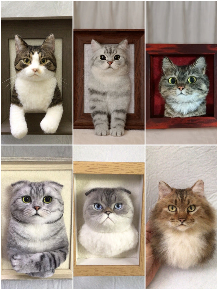 Custom 3D Wool Needle Felt Pet Portrait