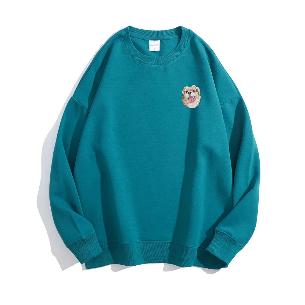 Custom Embroidered Personalized Sweatshirts with Pet Portraits