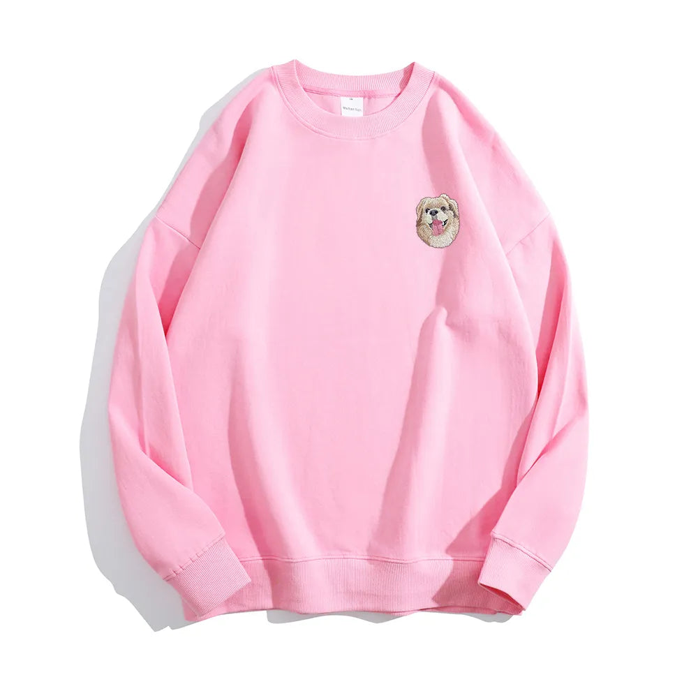 Custom Embroidered Personalized Sweatshirts with Pet Portraits