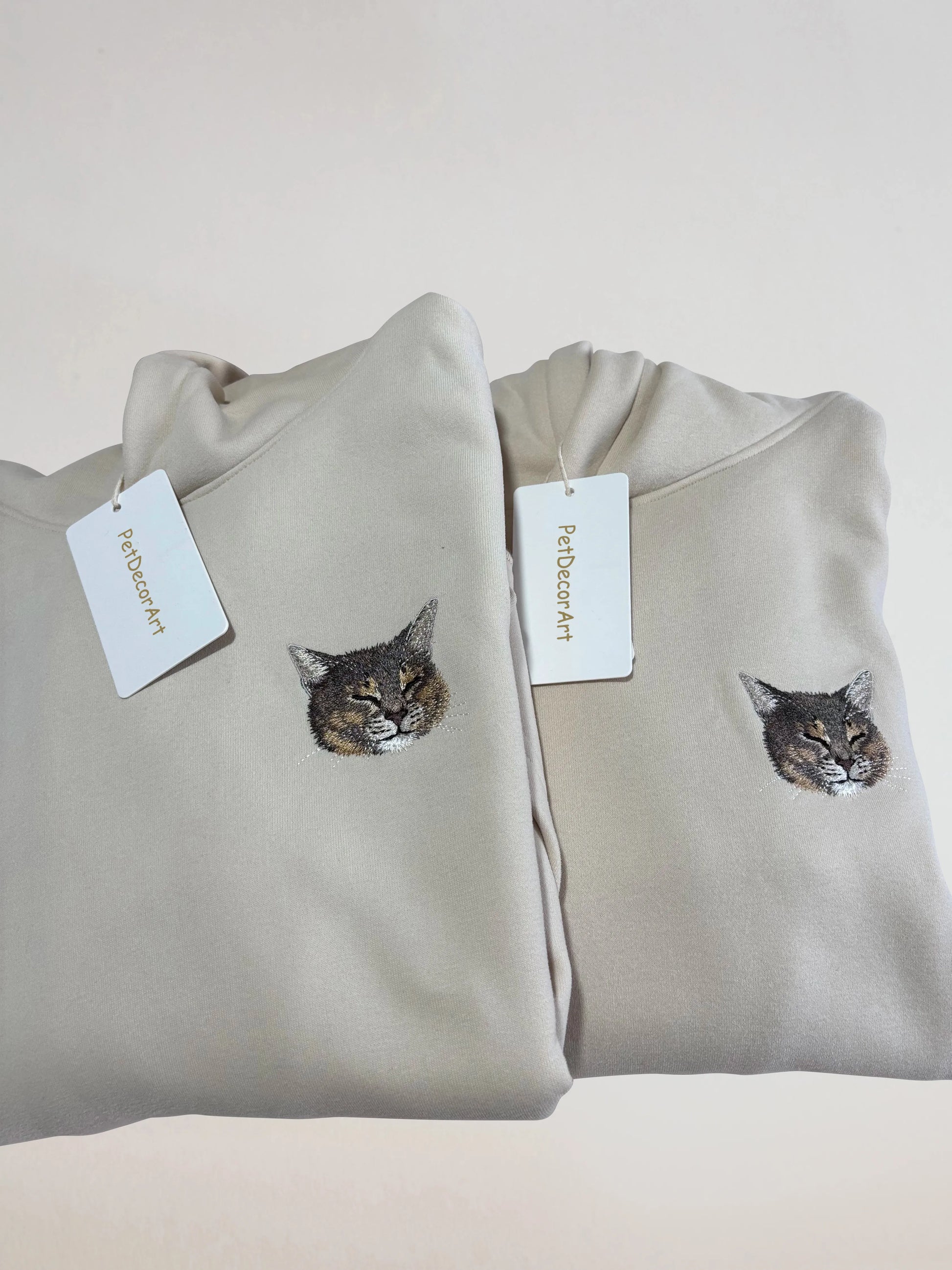 Custom Embroidered Pet Portrait Hoodie Long Sleeve