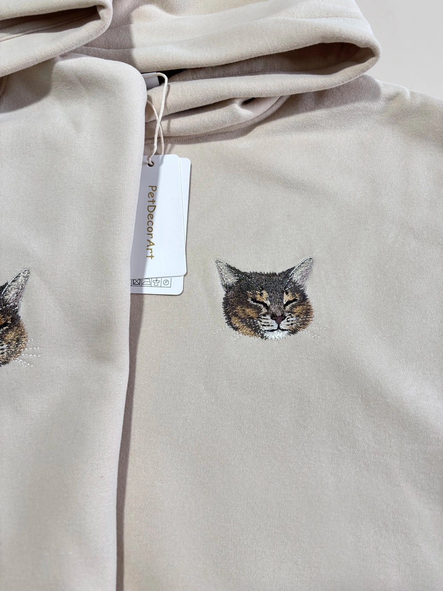 Custom Embroidered Pet Portrait Hoodie Long Sleeve