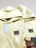 Custom Embroidered Pet Portrait Hoodie Long Sleeve