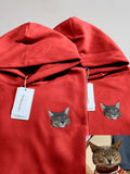 Custom Embroidered Pet Portrait Hoodie Long Sleeve