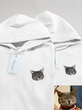 Custom Embroidered Pet Portrait Hoodie Long Sleeve