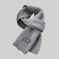 Custom Embroidered Scarf – 100% Cashmere Wool Scarf with Pet Portrait