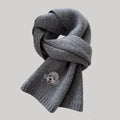 Custom Embroidered Scarf – 100% Cashmere Wool Scarf with Pet Portrait