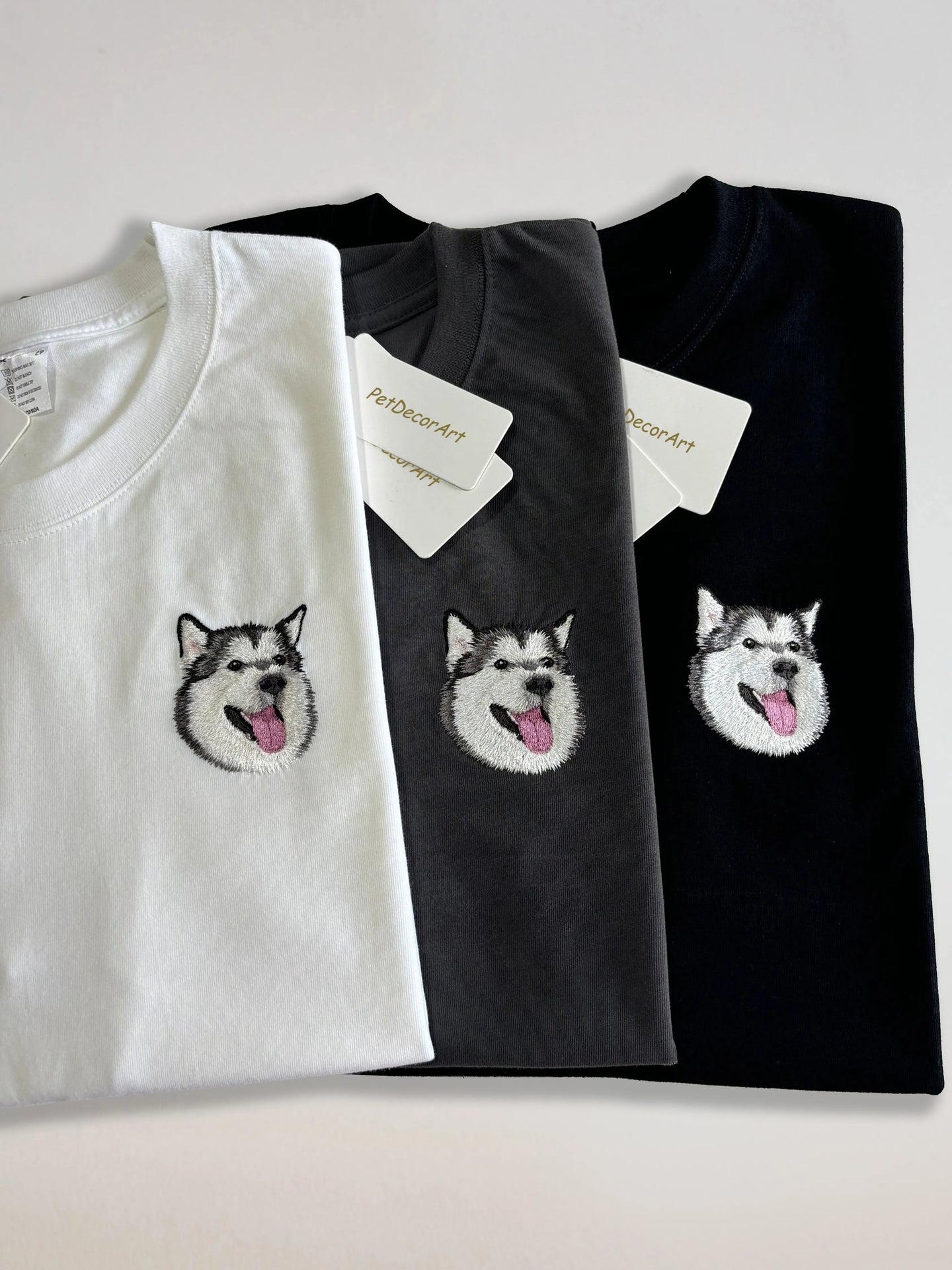 Custom Hand Embroidered Pet Portrait T-Shirt | PetDecorArt