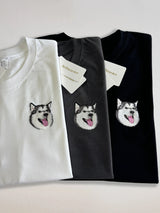 Custom Hand Embroidered Pet Portrait T-Shirt | PetDecorArt