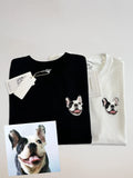 Custom Hand Embroidered Pet Portrait T-Shirt | PetDecorArt