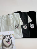 Custom Hand Embroidered Pet Portrait T-Shirt | PetDecorArt