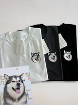 Custom Hand Embroidered Pet Portrait T-Shirt | PetDecorArt