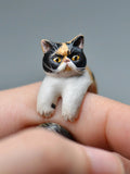 Custom Handcrafted 3D Pet Portrait Clay Ring with Your Pet Photo