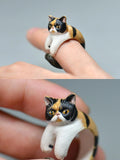 Custom Handcrafted 3D Pet Portrait Clay Ring with Your Pet Photo