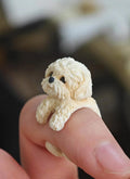 Custom Handcrafted 3D Pet Portrait Clay Ring with Your Pet Photo