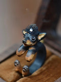 Custom Handcrafted 3D Pet Portrait Clay Ring with Your Pet Photo