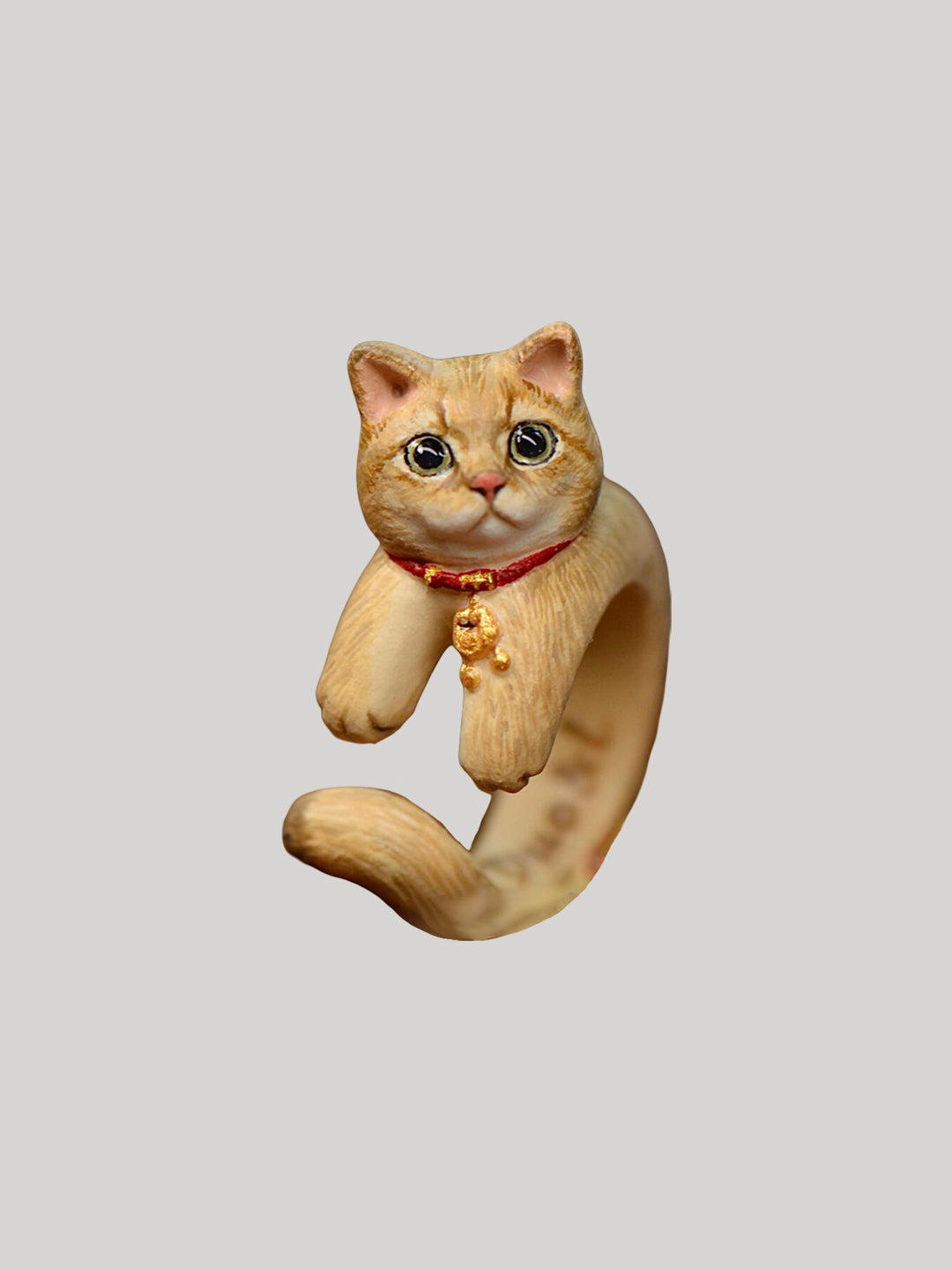 Custom Handcrafted 3D Pet Portrait Clay Ring with Your Pet Photo