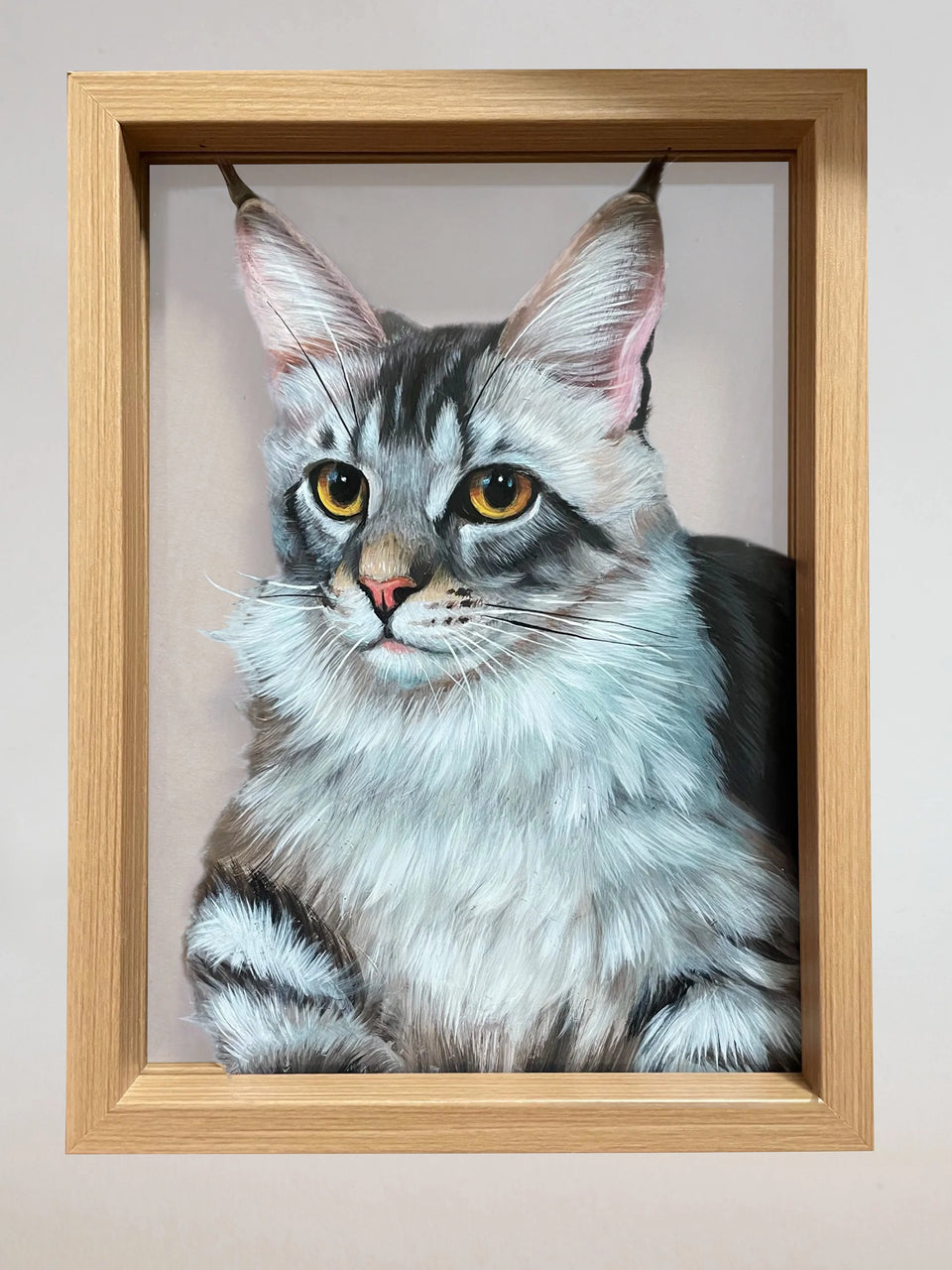 PetDecorArt framed hand painted pet portrait on glass