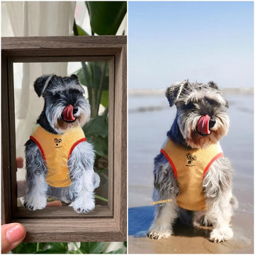 Custom Pet Photo  Frame Painting Oil Painting Painting Glass Art Painting